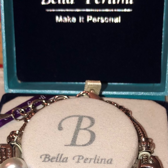 Bella Perlina Silver Art Glass SlCharm Bracelet Blue Bella Pelina - Picture 4 of 16